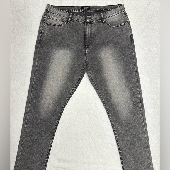 Ed Hardy Tiger Men's Jeans Slim Taper 39 x 31 Black/Grey Zipper-fly NWOT - Picture 4 of 15